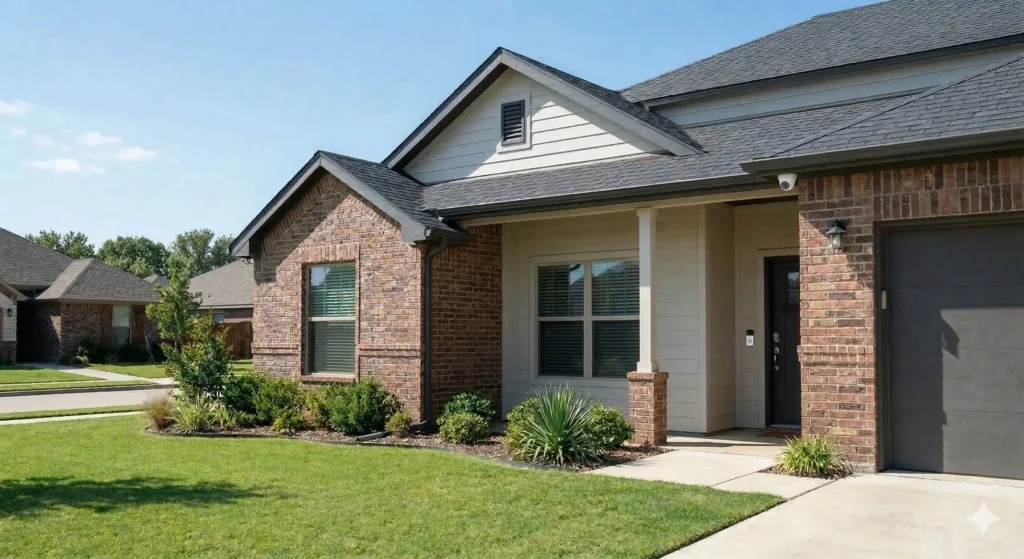 A sleek and discreet residential security camera system by ClearZone Security on a modern Dallas, Texas area home.